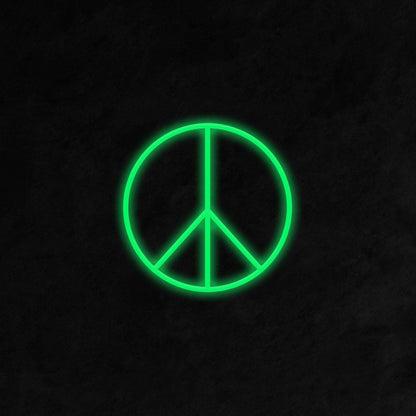 Neon Green Peace Sign