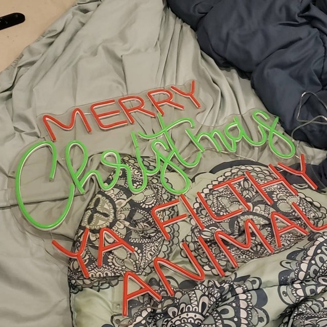 Merry Christmas Ya Filthy Animal Neon Sign