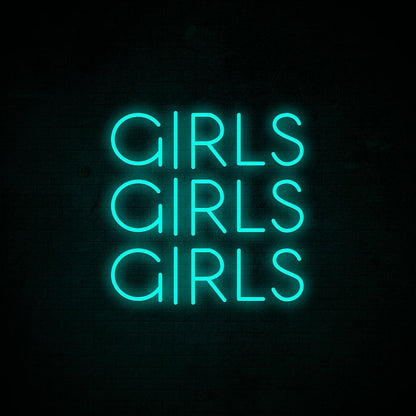 GIRLS GIRLS GIRLS Hand Craft Pink Neon Sign Light Boutique Bar Floor Decor