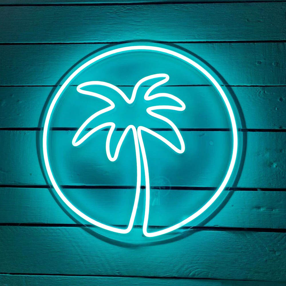 Green Palm Tree Led Neon Sign, Tree Neon Sign, Green Neon Wall Light