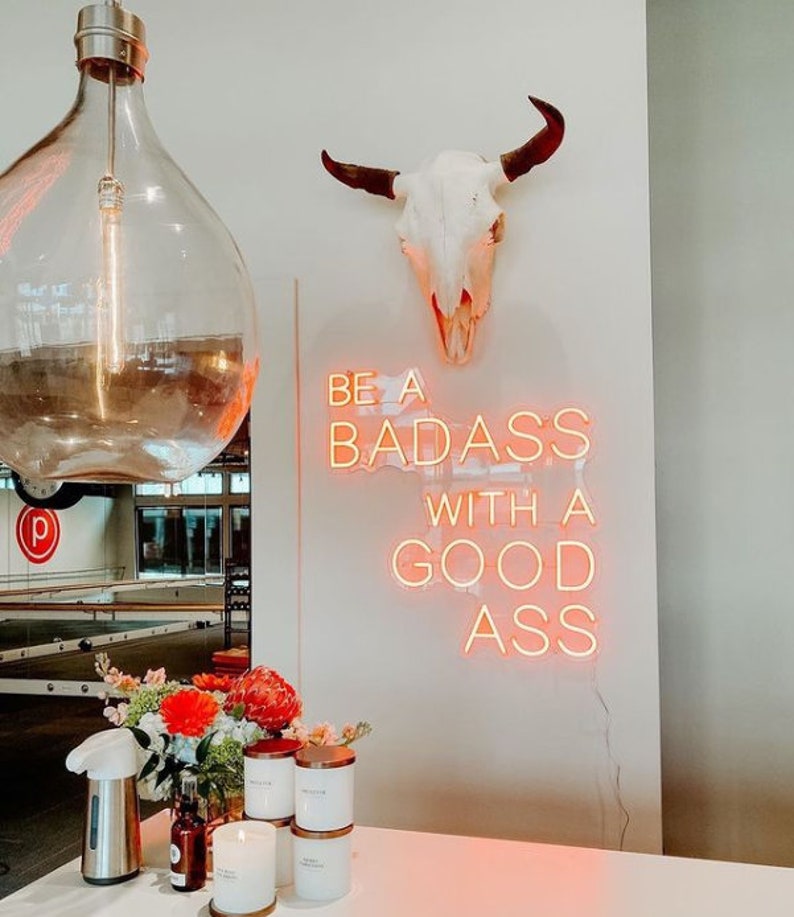 Be a badass offers with a good heart Led Neon Sign Custom Neon Light Room Decor