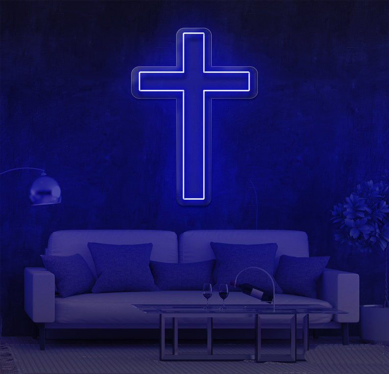 Inverted Cross LED Neon Sign, Home decor, Devil Satan, Light 