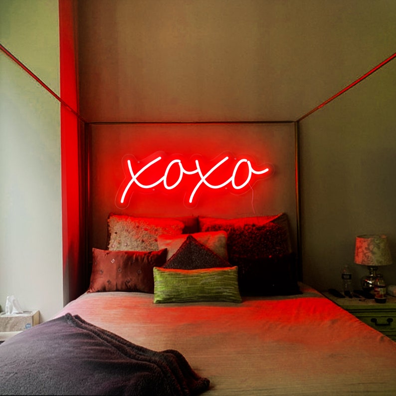 XOXO Neon Sign Bedroom Led Light Sign Party Decor Neon Light Sign for Wall Neon Bar Sign