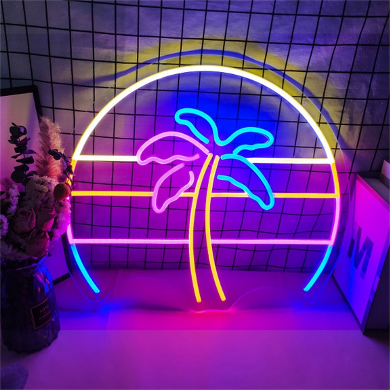 Palm tree neon light,Palm tree neon sign,Neon sign palm tree