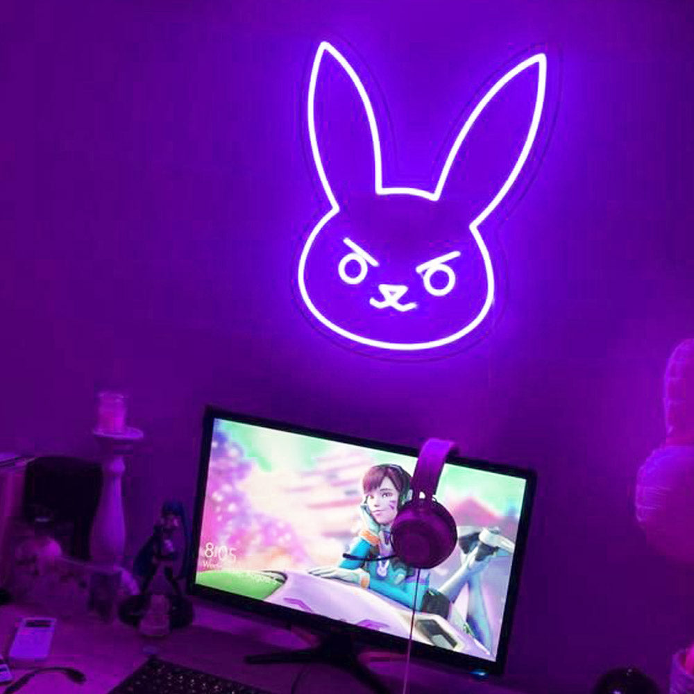 Bunny Ears Neon Sign Dva bunny neon light Rabbit Bunny Neon