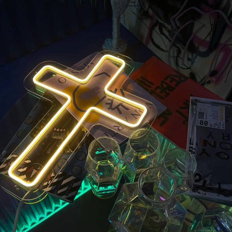 Christian Cross Neon Sign, Holy Cross, Custom Neon Sign