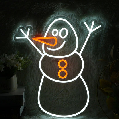 Cute Snowman Christmas Neon Lights Home Outdoor Decor Custom Snowman Neon Sign Christmas Party Decoration