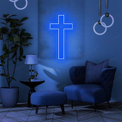 Cross Neon Sign / Cross neon lighted up wall decor