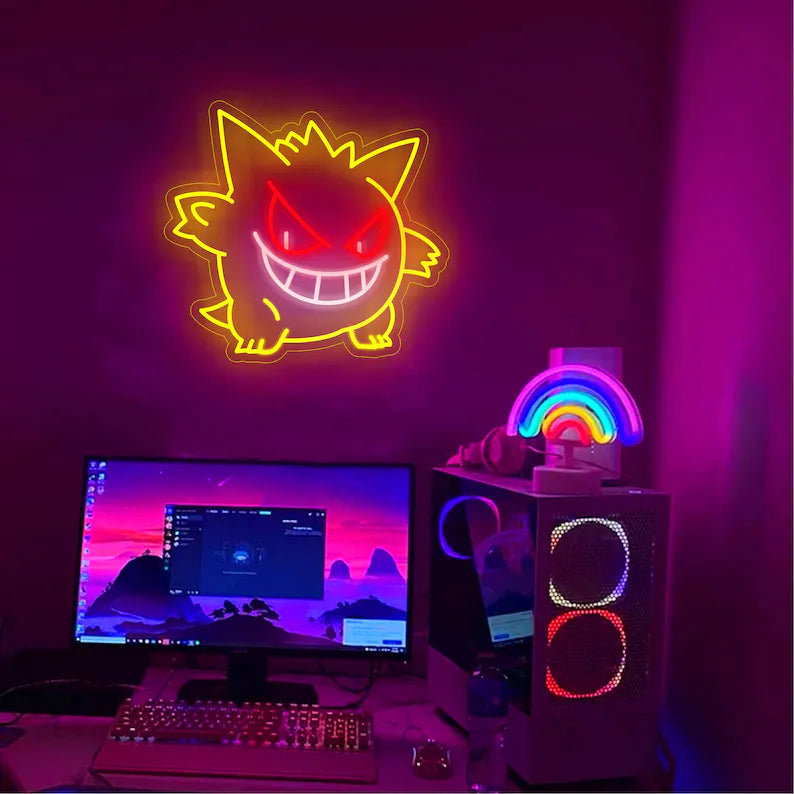 Gengar neon sign,custom anime led sign,animal neon light,anime neon sign