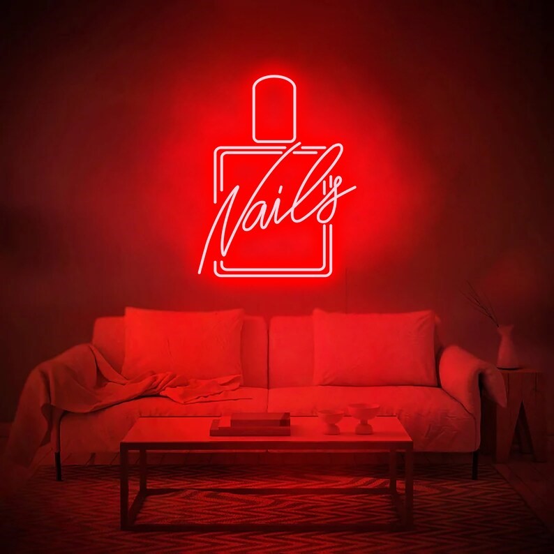 Nails Neon Sign Nail Salon Neon Sign Salon Decorations Nail Hair Salon Decor Nail Wall Decor Custom Neon Sign for Salon Business Signage