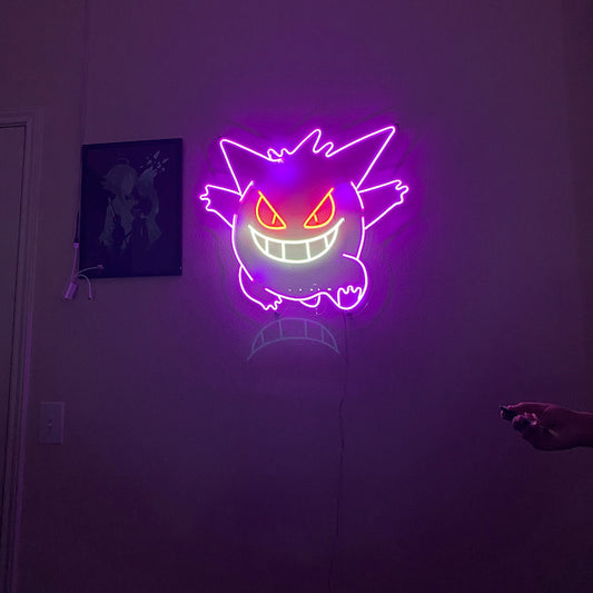 Gengar Anime Neon Sign | Anime Neon Sign | Neon Sign | Game Room Light | Custom Neon Sign | Led Neon Sign | Neon Sign Bedroom 